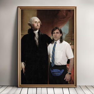 Michael Scott & George Washington Funny Art Print (Digital Download)