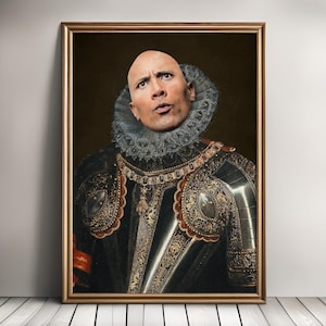 Divertente stampa artistica di Dwayne Johnson: The Rock Portrait (download digitale)