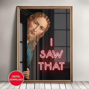 Arte alterata, stampa artistica alterata, arte murale di Gesù, stampa artistica di Cristo, citazione murale, ho visto quella citazione,