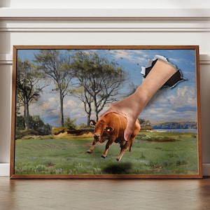 Altered Art,vintage art print,landscape wall art,surreal wall art,funny wall art,quirky wall art,surrealism,eclectic decor,whimsical art