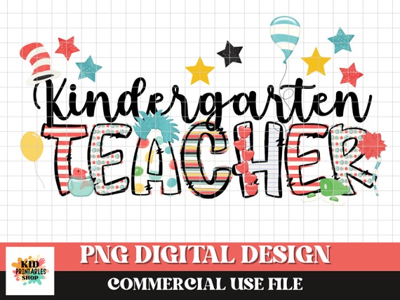 Kindergarten Teacher PNG Dr. Seuss Teacher PNG Back to - Etsy