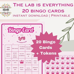 20 Bingo Cards Printable Lab Week Game the Lab is Everything Bingo ...