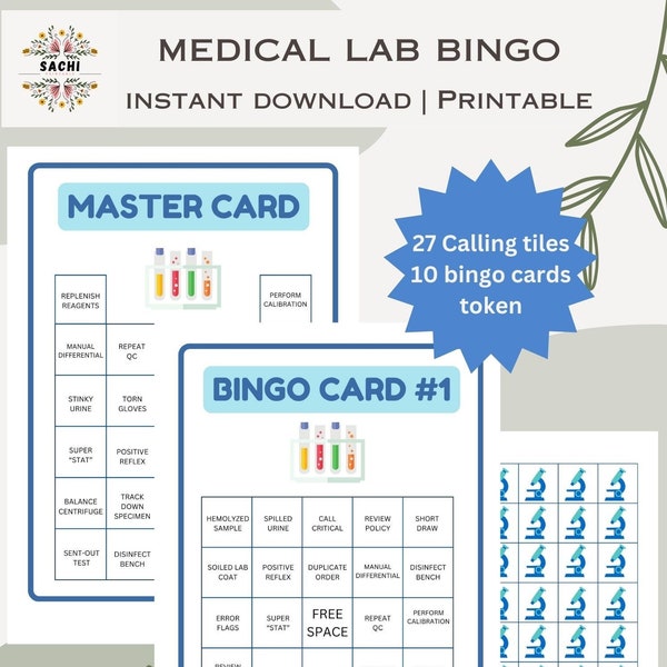 Printable Lab Week Bingo Game |  Medical laboratory Games  | Lab Week Activities