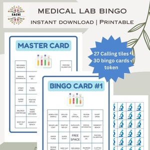 Printable Lab Week Bingo Game | 30 Bingo Cards | Medical Laboratory ...