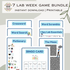 Printable Lab Week Games Bundle Medical Laboratory Games Lab Week
