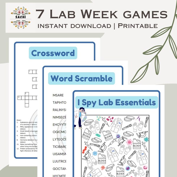Printable Lab Week Games - Etsy
