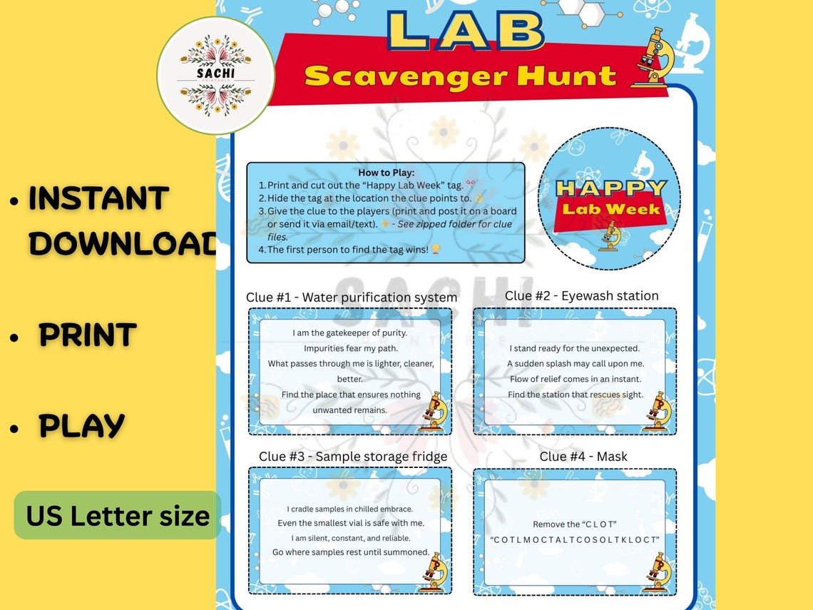 Printable Lab Week Scavenger Hunt Game| 2026 Lab Story | Lab Week ...