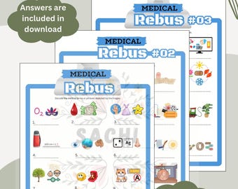 Valued Pack Medical REBUS Game | Lab Week | Nurse Week | Healthcare Week | Rad Tech Week | Pharmacy Week (PDF Download)