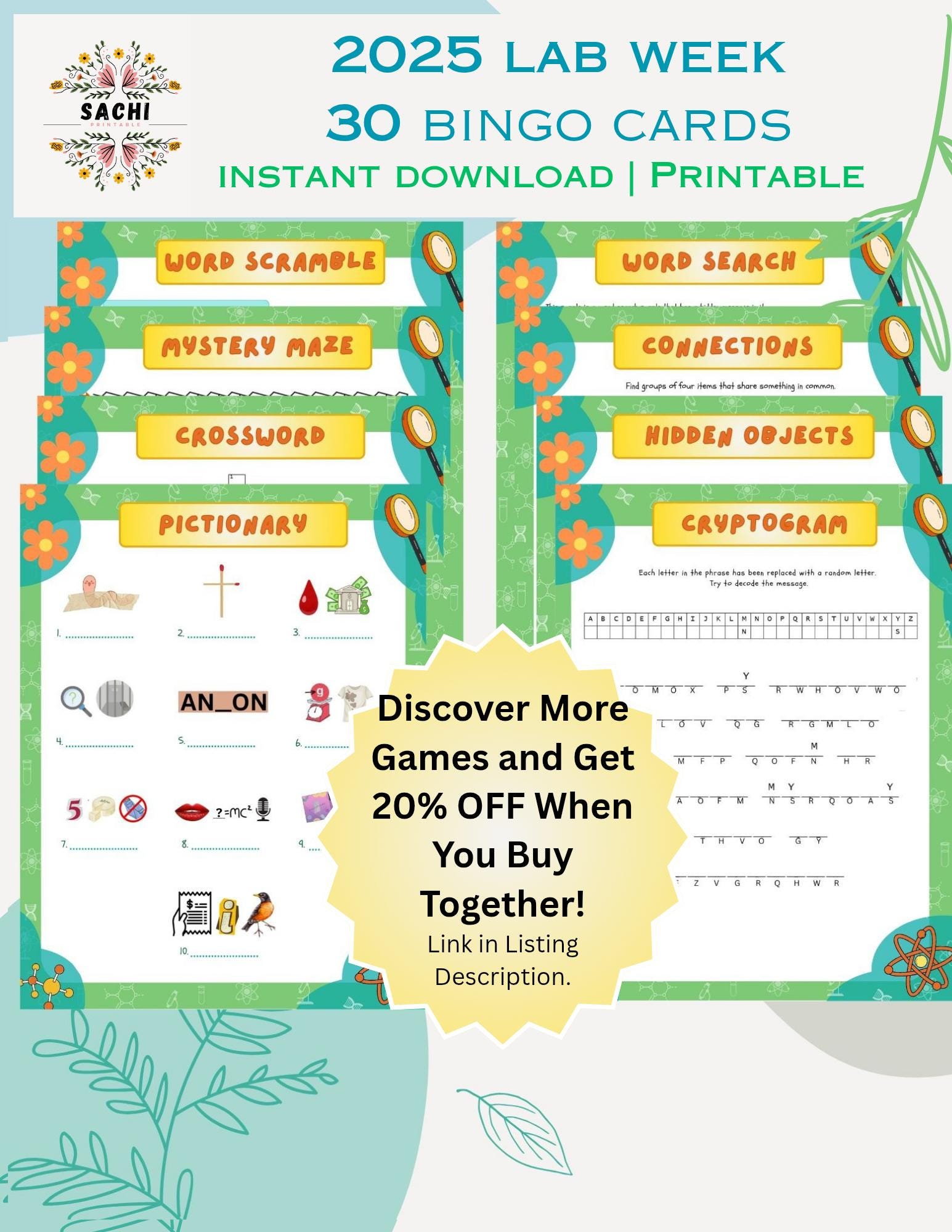 Printable 2025 Lab Week Bingo Game | Medical Laboratory Games | Lab ...