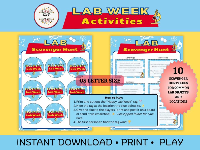 Printable Lab Week Scavenger Hunt Game| 2026 Lab Story | Lab Week ...