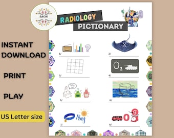 Printable Radiology Pictionary |  2025 The Kaleidoscope of Radiologic Technology | Rad Tech Week Activity (PDF Download)