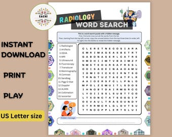 Printable Radiology Word Search |  2025 The Kaleidoscope of Radiologic Technology | Rad Tech Week Activity (PDF Download)