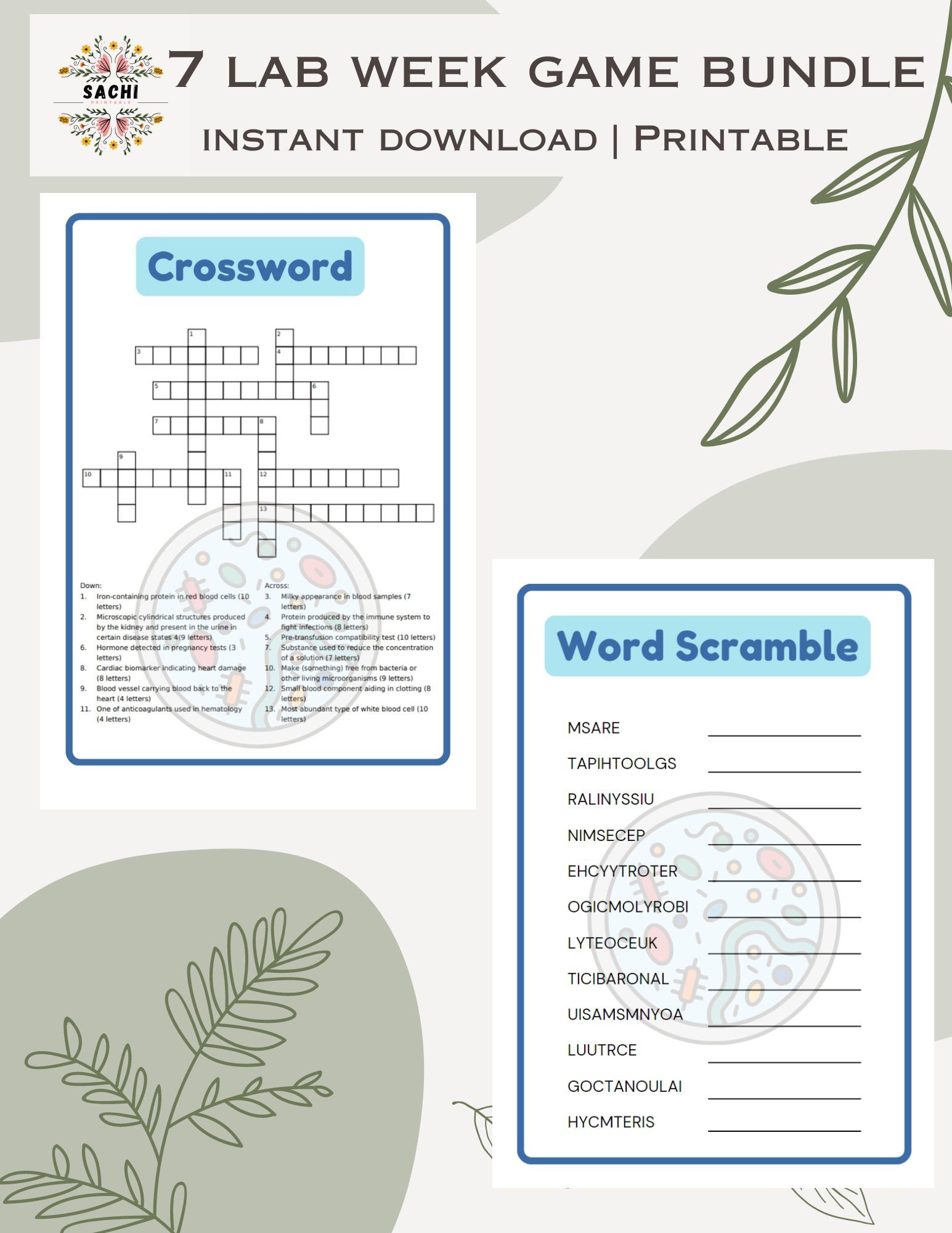 Printable Lab Week Games Bundle Medical Laboratory Games Lab Week ...