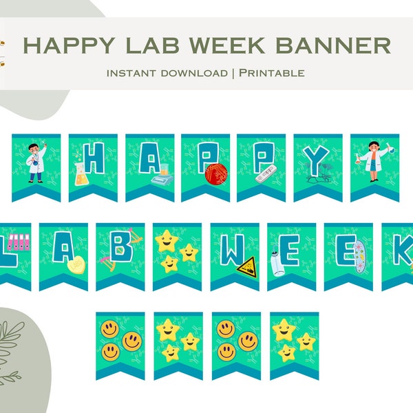 Happy Lab Week Banner Printable | Lab Week 2024 | Lab Week Activities