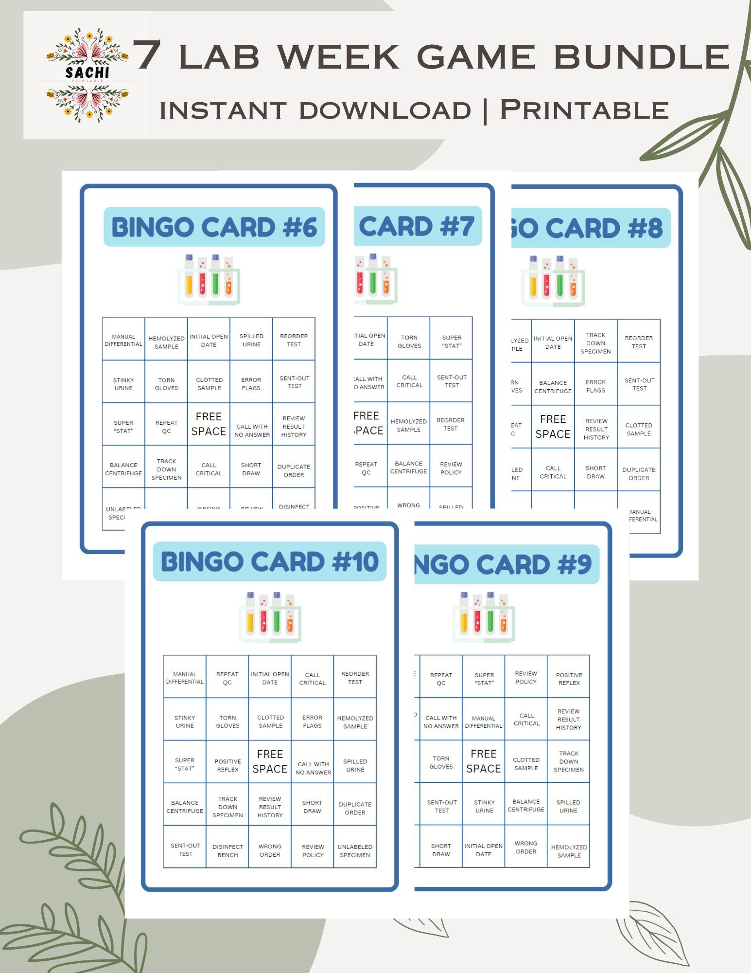 Printable Lab Week Games Bundle Medical Laboratory Games Lab Week