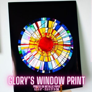 Glory's Stained Glasswindow - metallischer Druck