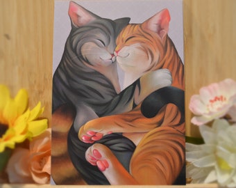 POSTCARD - Cats in love
