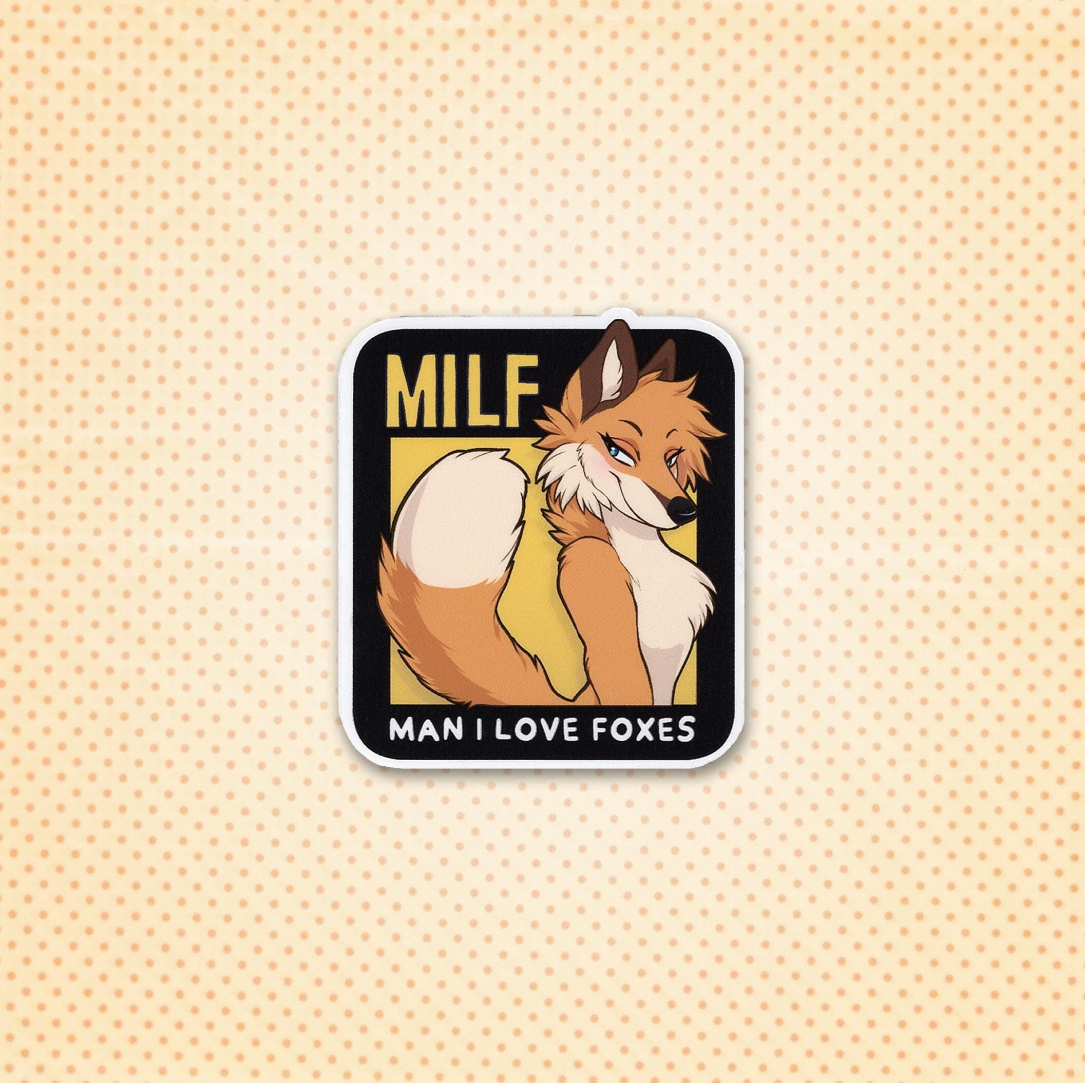 Sticker - "Man I love foxes" (Funny furry fox sticker, Anthropomorphic anthro canine dog, Internet Meme Quote)