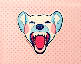 Sticker - Laughing Hyena (Glossy animal themed vinyl sticker for animal fans and Furry Fandom Enthusiasts)