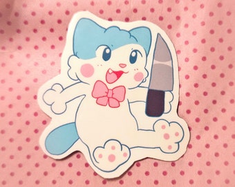 Sticker - Sharp kitty (Adorable cute little kitten vinyl sticker)