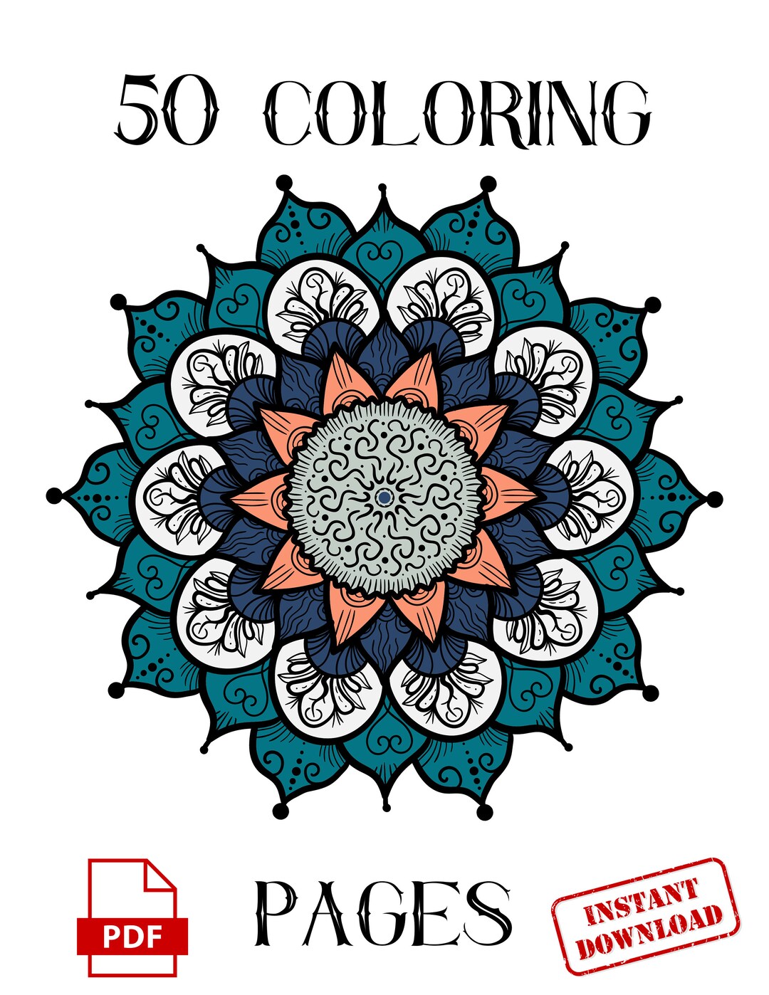 Witch Magic Coloring Pages - 50 Coloring Pages - Instant Download - PDF