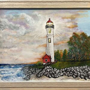 2108 &quot;Perilous Coast&quot; Framed Original Hand painting by Bob Carter-FREE SHIPPING