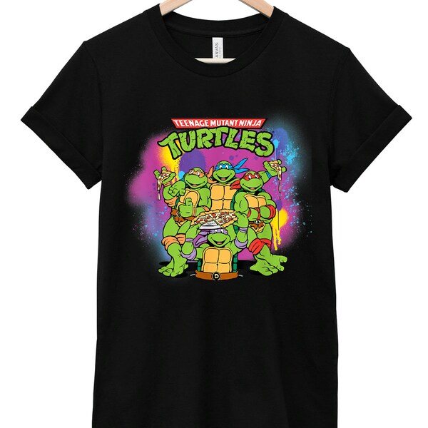 Mademark X Teenage Mutant Ninja Turtles - Original Teenage Mutant Ninja Turtles Bunt Bemaltes T-Shirt #B09ZWHL13Y