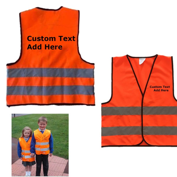 2pcs/pack Personalized Custom Printed Text Logo Kids Reflective Safety Vest School Children Training Breathable Vest