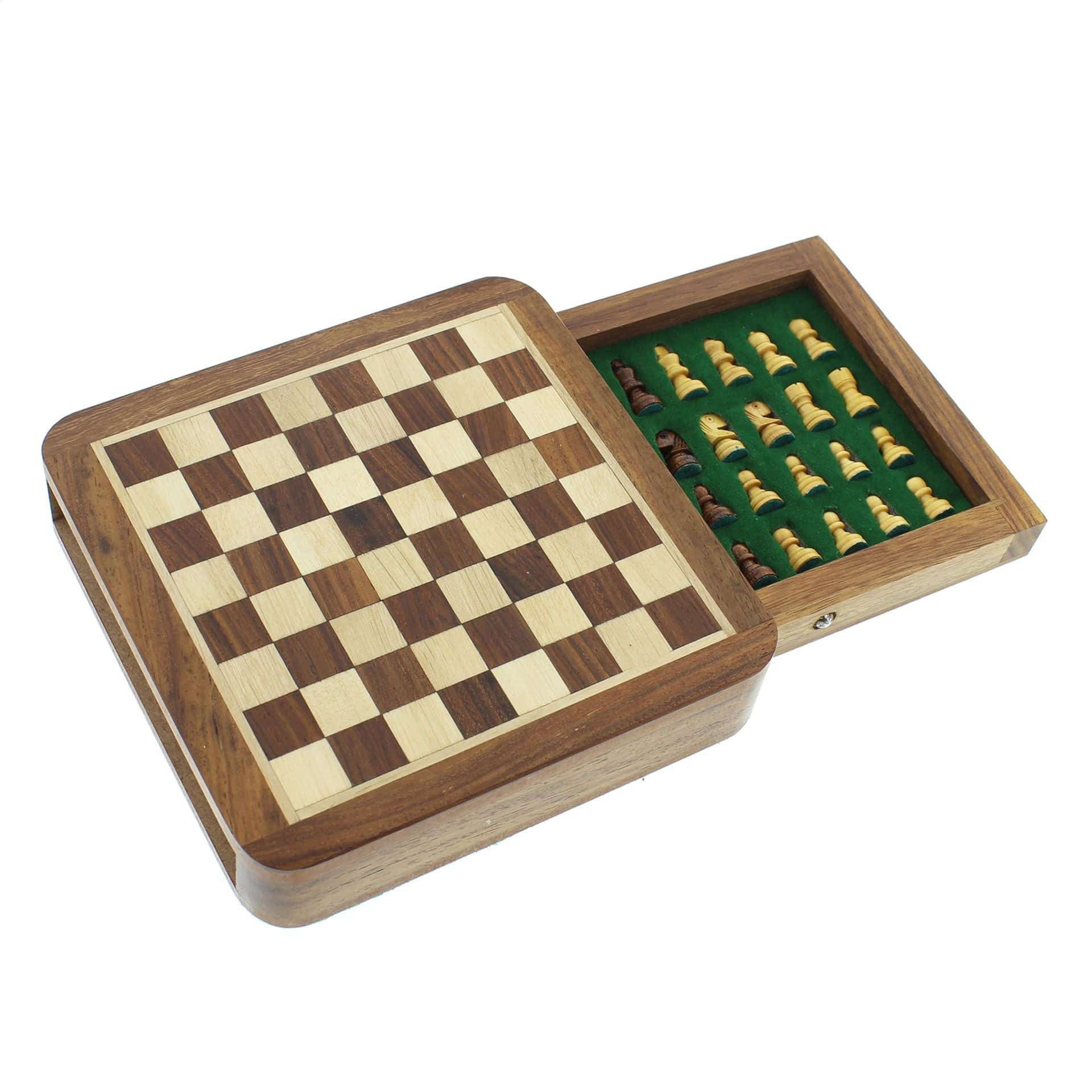 Anzid Magnetic Folding Portable Chess Set Wood