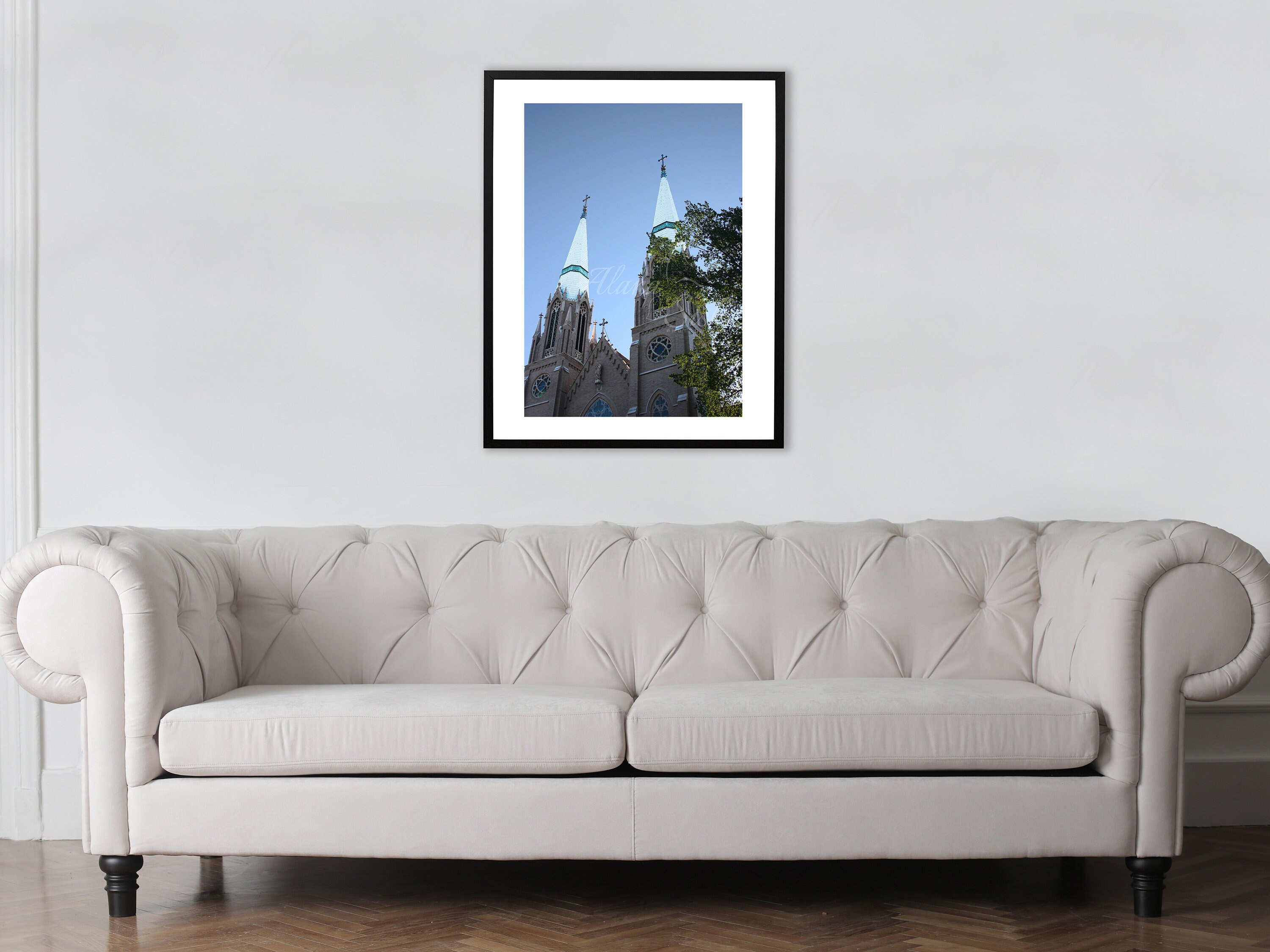 Church Steeple Printable Religious Wall Art Cross - Etsy