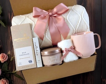 Luxury Self Care Gift Box: Handmade Candle & Cozy Hygge Gifts