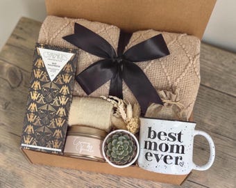 BEST MOM EVER Gifts, Gift Set for Moms with a Blanket, Gift for a First Time Mother