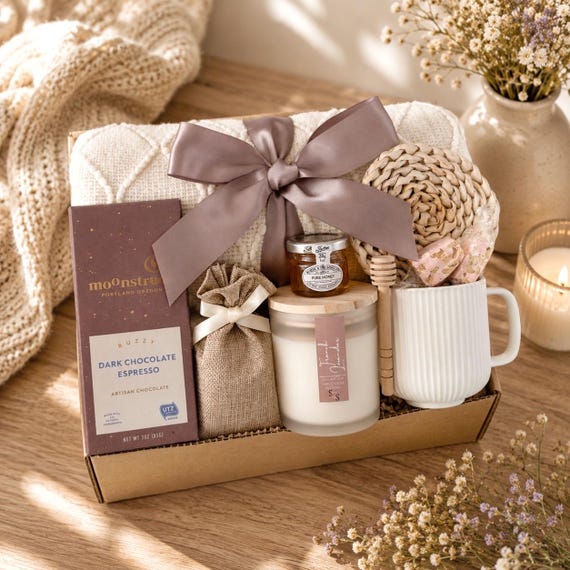 Self Care Gift Box: Tea, Succulent & Personalized Card