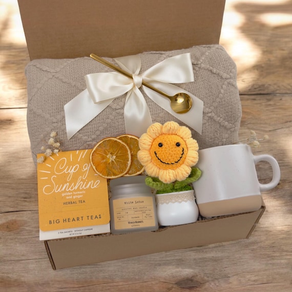 Sunshine Care Package, You are My Sunshine, Daily Affirmations, Get Well Soon, Thinking of You, Mental Health, Crochet Sunflower