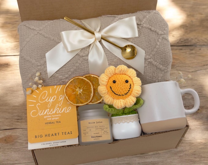 Sunshine Care Package, You are My Sunshine, Daily Affirmations, Get Well Soon, Thinking of You, Mental Health, Crochet Sunflower