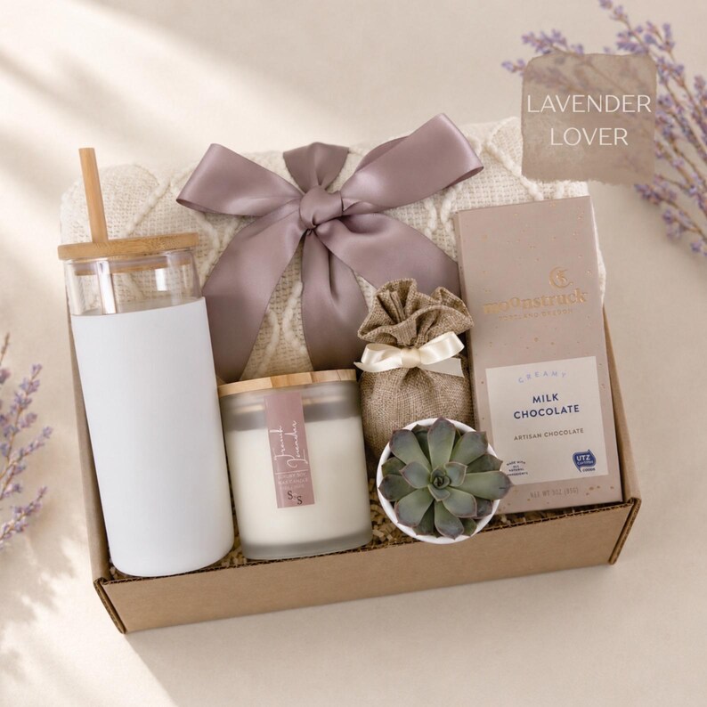 Bridal Shower Gift Set: Wedding Gift for the Bride, Tea Set or Blanket - Personalized Card Lavender Lover