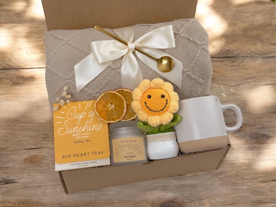 Sunshine Care Package, You are My Sunshine, Daily Affirmations, Get Well Soon, Thinking of You, Mental Health, Crochet Sunflower