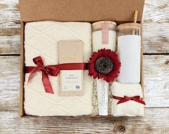Sympathy Gift Loss of Mother- Soothing Candle & Tea plus a Cozy Blanket