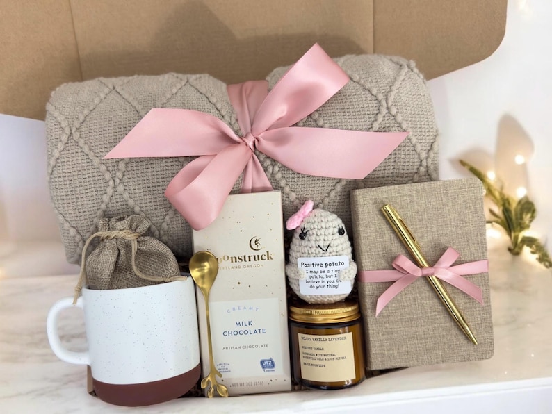 Bridal Shower Gift Set: Wedding Gift for the Bride, Tea Set or Blanket - Personalized Card Potato w Pink Bow