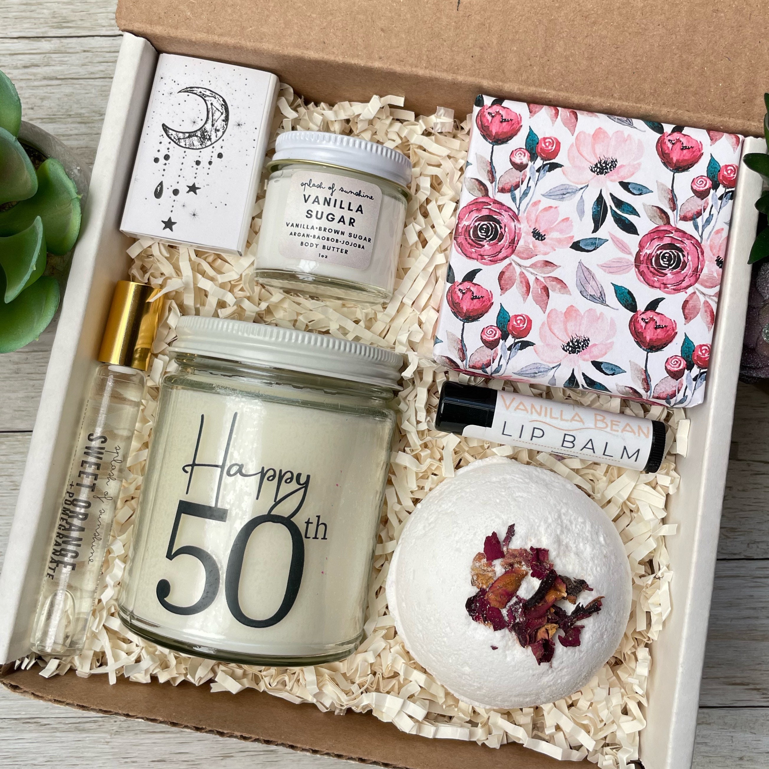 50th Birthday Gifts For Women, Happy 50th Birthday Gifts Basket For Her  Best Friend Mom Sister Wife Coworker Turning 50, Gift For 50 Year Old Woman