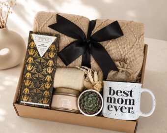 BEST MOM EVER Gifts, Gift Set for Moms with a Blanket, Gift for a First Time Mother
