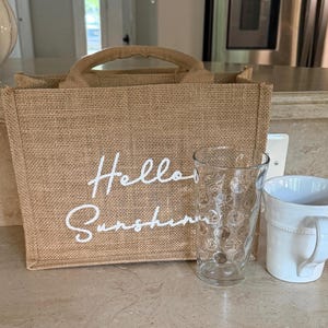 Burlap Tote Bag, Bridesmaid Tote, Reusable Gift Bag, Bachelorette Gifts, Girls Trip Gifts, Bridesmaid Gifts, Jute Bag, Beach Tote Bag image 3