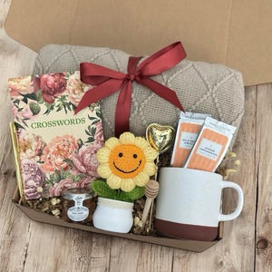 Crochet Sunflower Gift Box: Self Care Package for Mom Supernova Sunflower