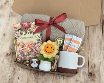 Crochet Sunflower Gift Box: Self Care Package for Mom