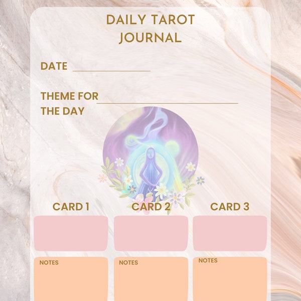 Daily & Yearly Tarot Journal templates, Easy to use Tarot reading, Digital Download PDF, Tarot spreads, printable, Tarot planner, mystical