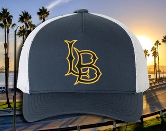 Long Beach Embroidered Trucker Cap: Retro Five-Panel Snapback