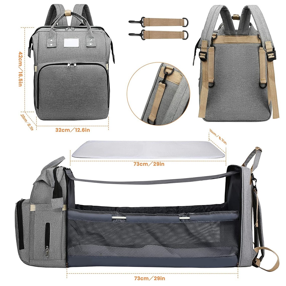 Baby Nappy Changing Bags Changing Station Portable Baby Bed image 5