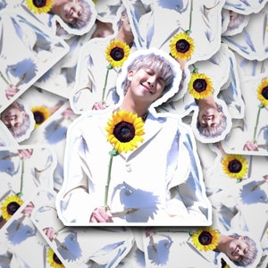RM Girasol Sonrisa Pegatina / Pegatinas / Bangtan Pegatina / Namjoon / Calcomanía de vinilo para computadora portátil, vaso, teléfono