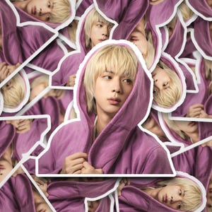 Sticker Jin Happy hoodie | Jin-stickers | Bangtan-sticker | Jin | Vinylsticker voor laptop, beker, telefoon