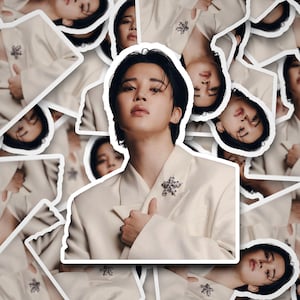 Jimin Elle Korea White Suit Sticker | Jimin Sticker |  Stickers | Bangtan Sticker | Vinyl Decal for Laptop, Tumbler, Phone